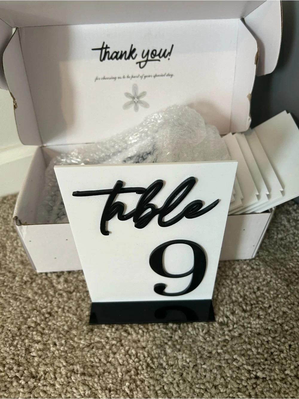 Set of Acrylic Table Number Signs 1-15